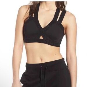 Ivy Park Black Harness Sportsbra Size Small Thick Straps Medium Support Mesh